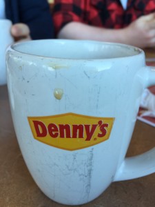 Enjoying a breakfast stop in New Hampshire.