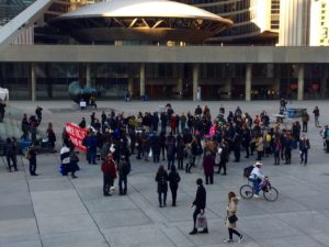 Anti-Trump Protesters in Nathan Phillips Square